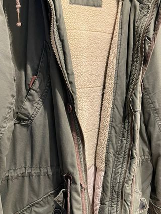 Parka verde con forro