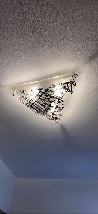 Plafoniera LaMurrina Vetro Bianco Nero Trasparente