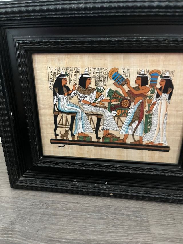 Cuadro Egipcio Papyrus Marco Negro