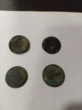 4 Monedas de Cobre Antiguas