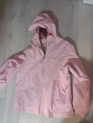Chaqueta impermeable niña Quechua rosa