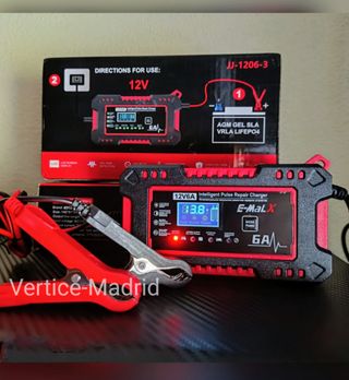 CARGADOR de Baterías Coche Moto 12V. 6A. Y Lifepo4