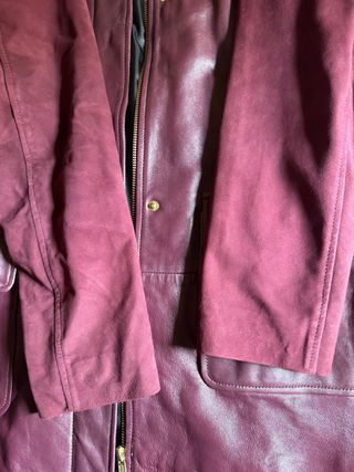 Chaqueta de piel burdeos talla L