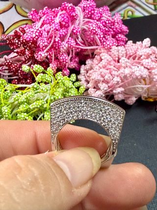 Anillo chapado en Plata con Circonitas 