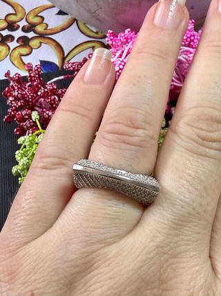 Anillo chapado en Plata con Circonitas 