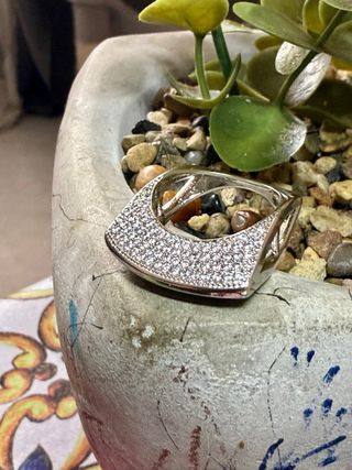 Anillo chapado en Plata con Circonitas 