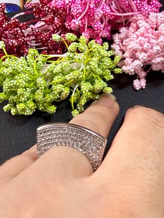 Anillo chapado en Plata con Circonitas 