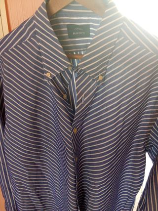 Camisa Manfe Rayas Azul Talla L