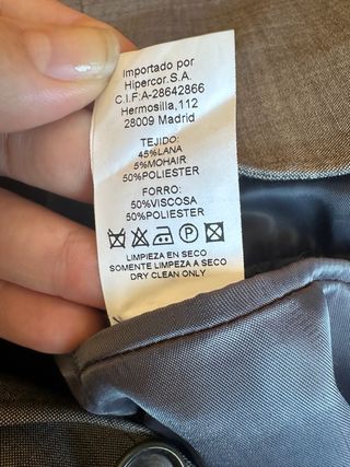 Chaqueta de traje azul marino talla 60