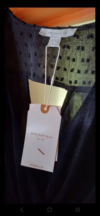 Vestido Negro Springfield Talla M