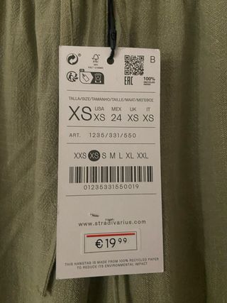 Pantalón largo lino Zara Talla XS