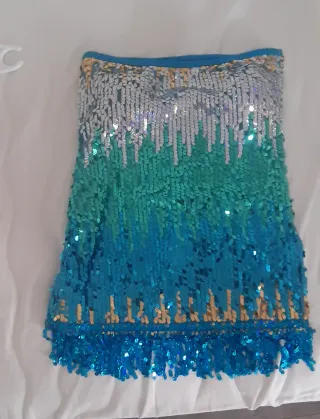 Top Custo M Lentejuelas Azul, Verde,plateado 