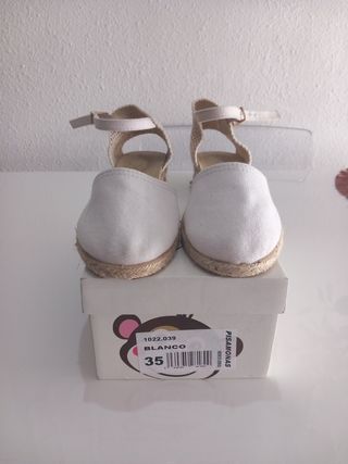 Espardeñas Pisamonas "Comunión" blancas talla 35
