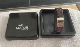 Pulsera Cuero Marrón Lotus Cierre Inox