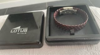 Pulsera Cuero Marrón Lotus Cierre Inox