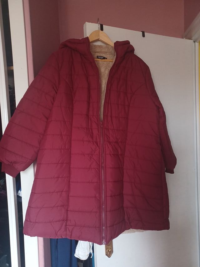 Abrigo burdeos forro polar talla 46/48
