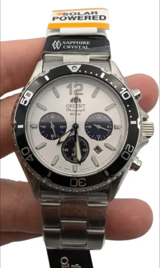 RELOJ ORIENT SOLAR MAKO III PANDA ZAFIRO DIVER'S 