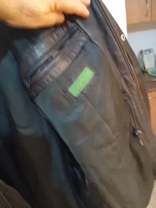 Chaquetón de piel negro hombre