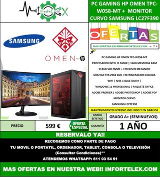 PC Gaming HP OMEN + Monitor Curvo Samsung