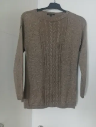 Jersey punto trenzado marrón Talla S