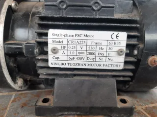 Motor Eléctrico Monofásico PSC 0.25 HP