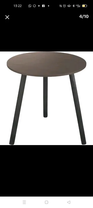 Tavolino rotondo bianco in legno