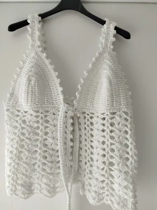 Top Crochet Blanco Talla Única