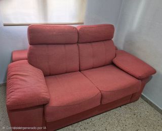 Sofá 2 plazas rojo tela seminuevo
