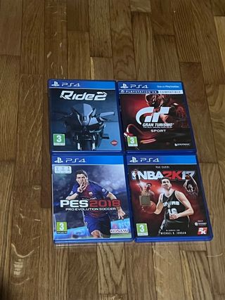 Lote 4 Juegos PS4: Ride 2, GT Sport, PES 2018, NBA