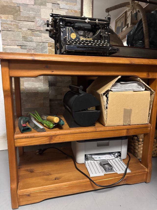 Mesa auxiliar de madera de pino maciza