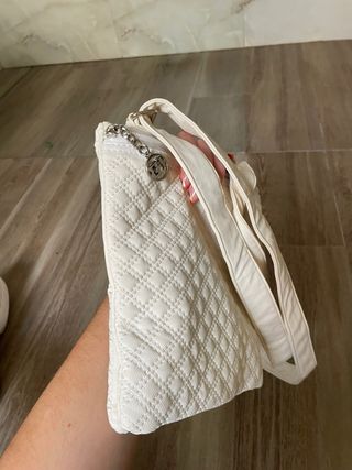 Bolso blanco acolchado mujer