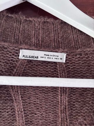 Chaqueta de lana trenzada marrón