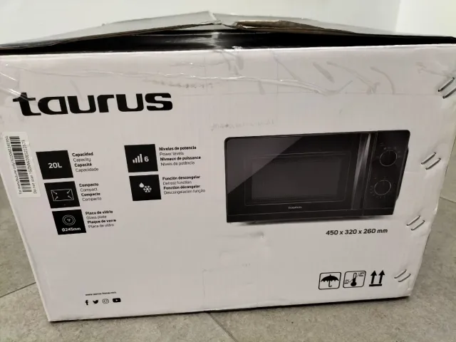 Microondas Taurus Ready Black 700W 20L