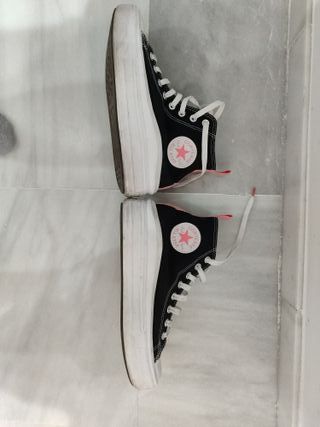 Zapatillas Converse plataforma negras y rosas