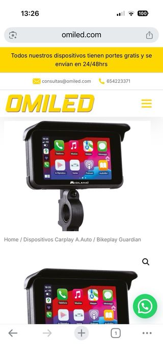 Pantalla CarPlay Moto
