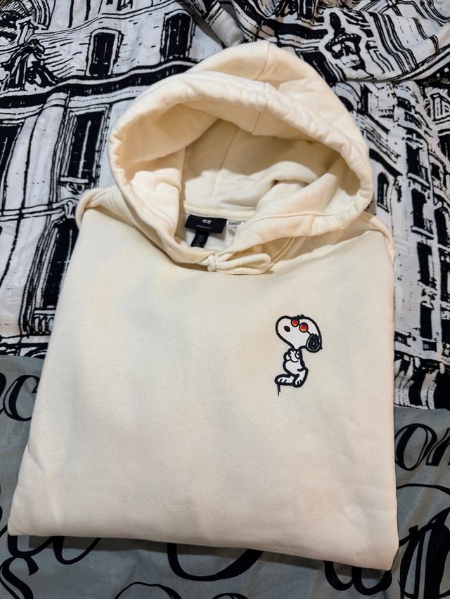 Sudadera H&M Snoopy Beige