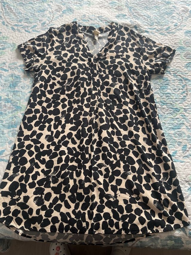 Vestido H&M Animal Print Beige y Negro