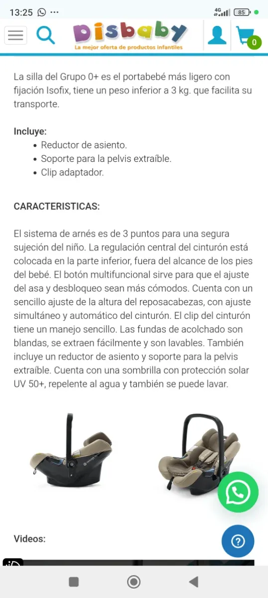 Silla Coche Grupo 0+ Concord Air Safe