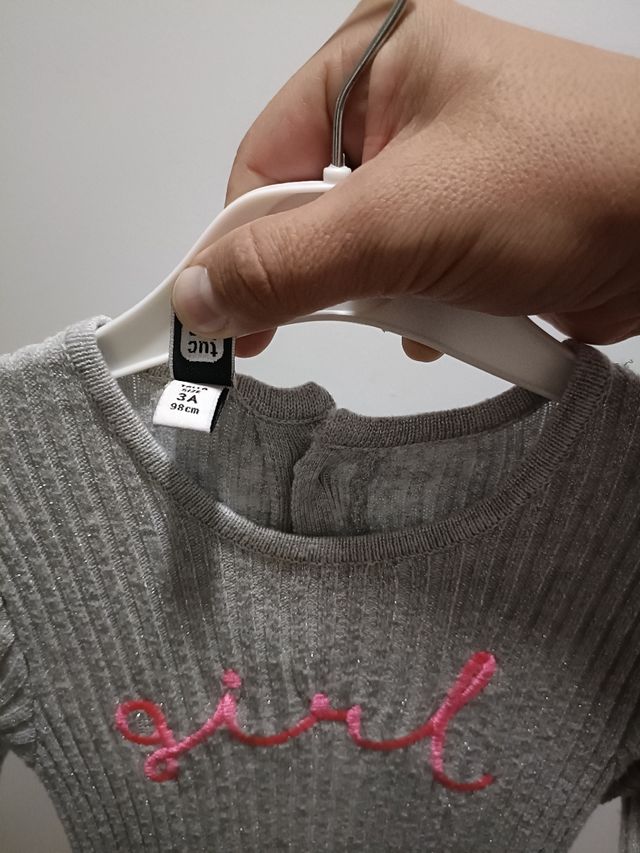 Vestido Tuc Tuc niña gris con brillo 3 años
