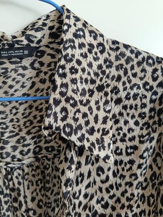 Camisa Zara Leopardo Print L