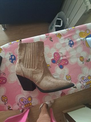 Botines camperos mujer talla 37 beige