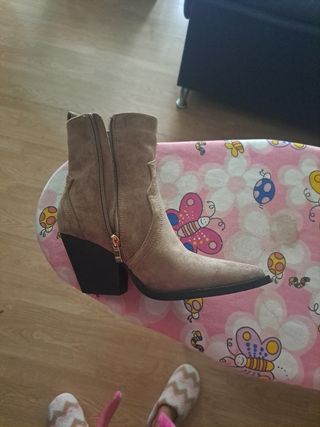 Botines camperos mujer talla 37 beige