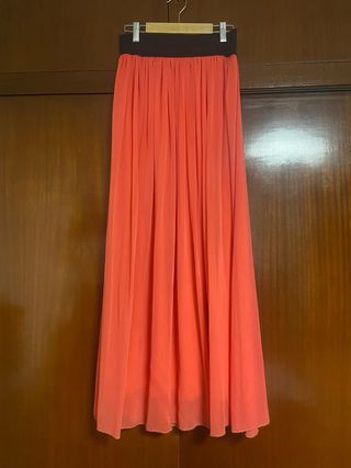 Falda larga coral talla 42