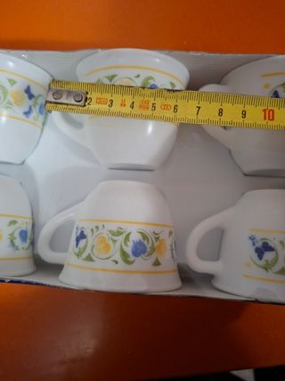 Set de 6 tazas de café de porcelana