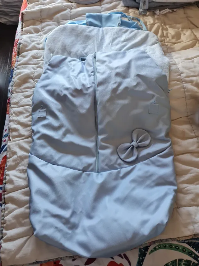 Saco silla bebé invierno azul