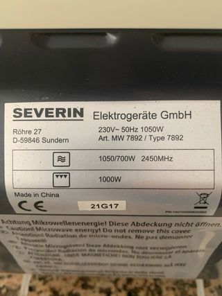 Microondas Severin Crema