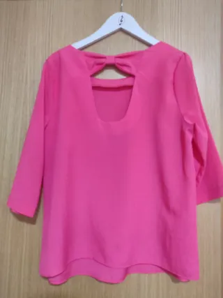 Blusa rosa fucsia manga 3/4