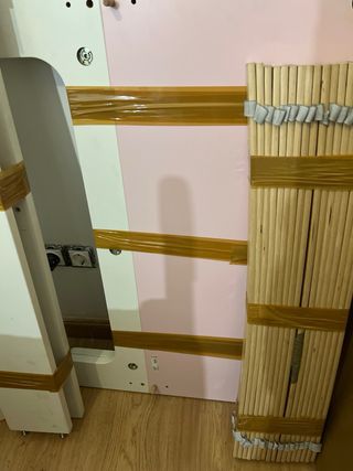 Cama extensible SLÄKT blanca y rosa 80x200 cm