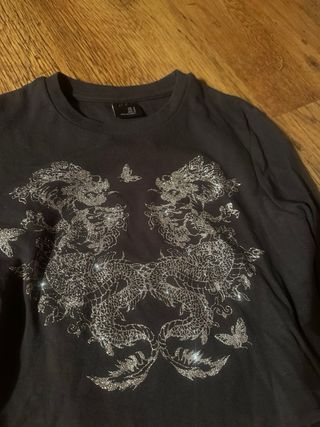 Bershka Camiseta Manga Larga Estampada