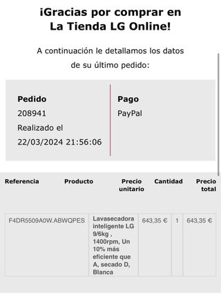 Lavadora Secadora LG